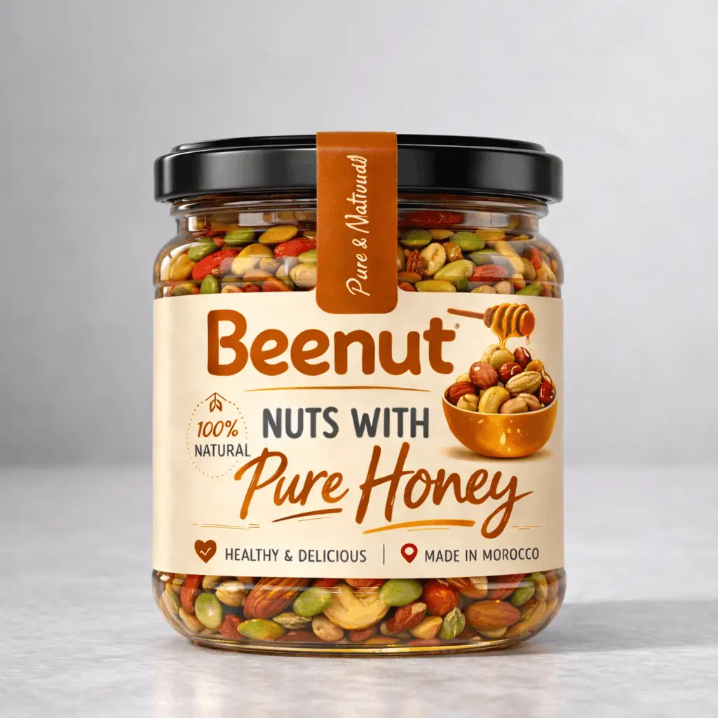 مكسرات BeeNut بعسل البرتقال الحر