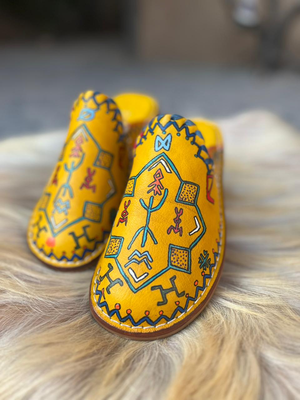 Amazigh Handmade Leather Slippers for women