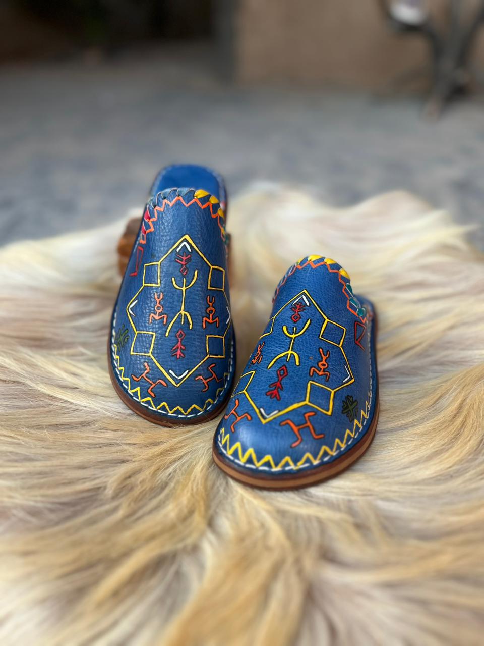 Amazigh Handmade Leather Slippers for women