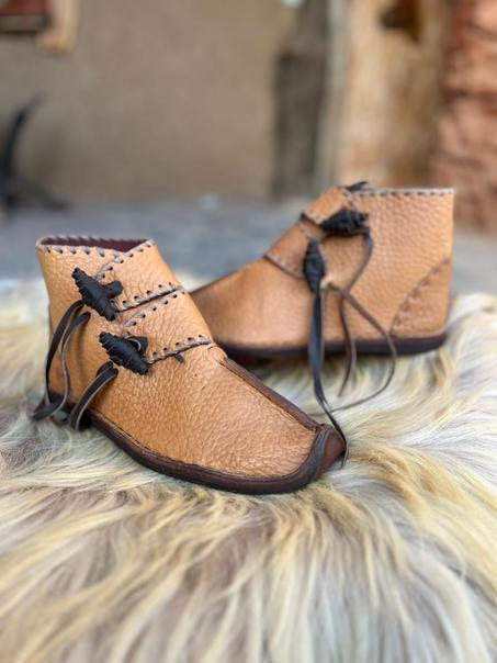 Handmade Leather Slippers for men viking design