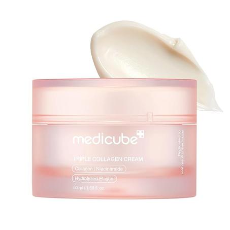 medicube Crema de colágeno triple – Hidratante y reafirmante con ácido hialurónico, elastina premium, manteca de karité – Cuidado de las arrugas y aumenta la elasticidad – Cuidado de la piel 