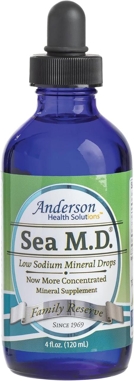 Anderson's Sea M.D. Gotas de minerales traza concentradas, suplemento de magnesio electrolítico iónico, ayuda en calambres musculares, salud de las articulaciones, minerales traza de espectro