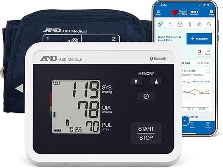 A&D Medical Monitor de presión arterial Bluetooth multiusuario para uso doméstico - UA-770BLE - Brazalete de amplio rango (8.6-16.5 pulgadas/8.7-16.5 in), hasta 4 usuarios, compatible con iOS
