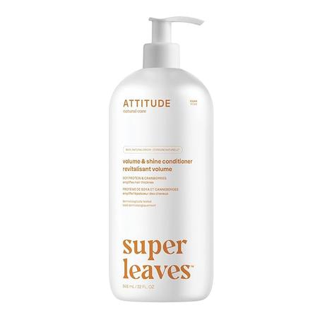ATTITUDE Volume and Shine - Acondicionador para cabello fino, ingredientes derivados de forma natural, desenredante vegano, probado dermatológicamente, proteína de soja y arándanos, 32 onzas 