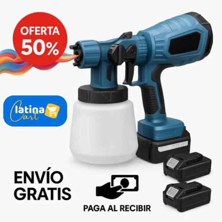 PintaJet™ : Pistola de Pintura Inalámbrica de Alto Poder con 2 Baterías