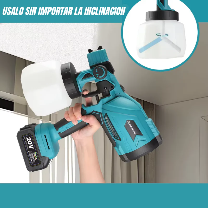 PintaJet™ : Pistola de Pintura Inalámbrica de Alto Poder con 2 Baterías
