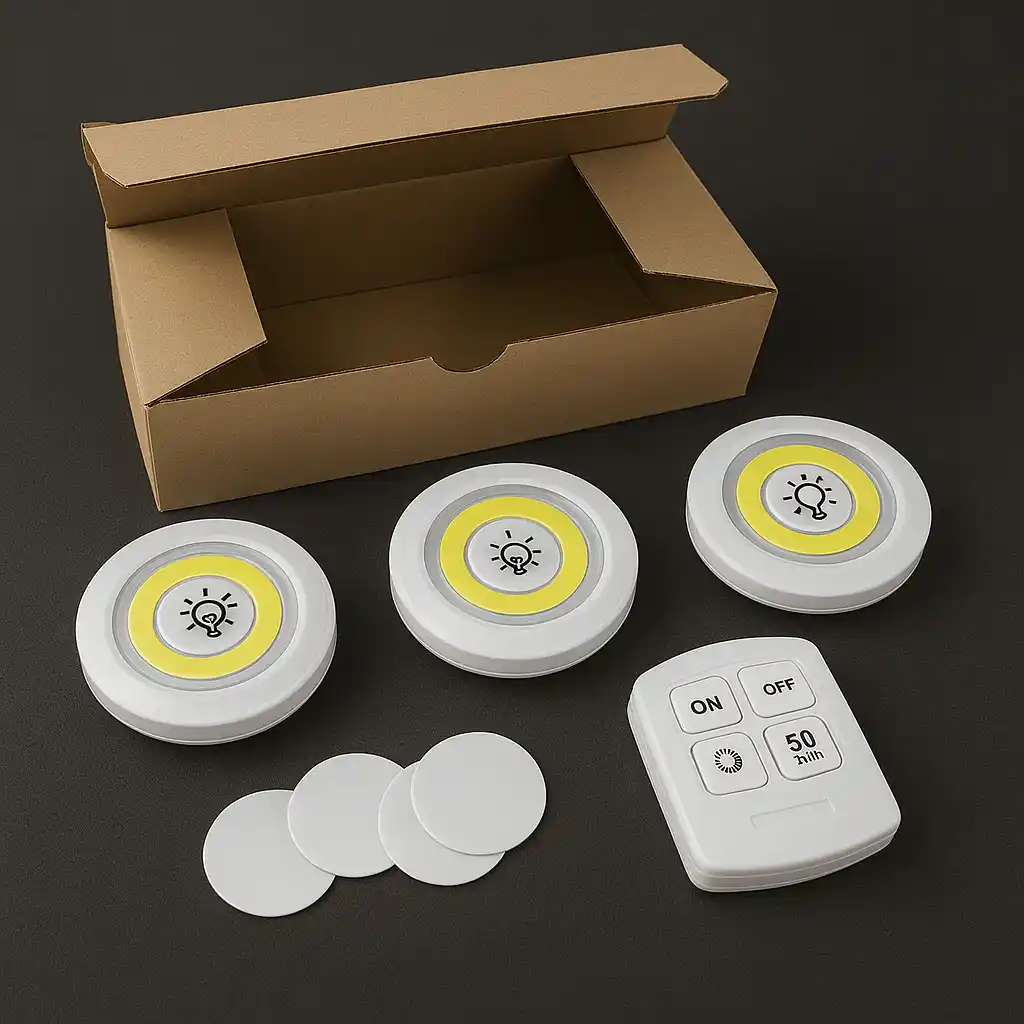 RemoLuz Pro™💡☀️: Set de 3 Luces led con Control Remoto