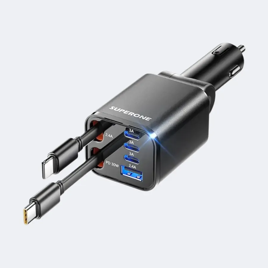 Chargeur de voiture rétractable