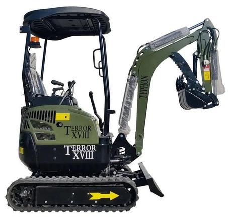2025 4000 lb Typhon Terror XVIII Mini Excavator Rubber Track with Kubota Diesel Engine - TYPHON