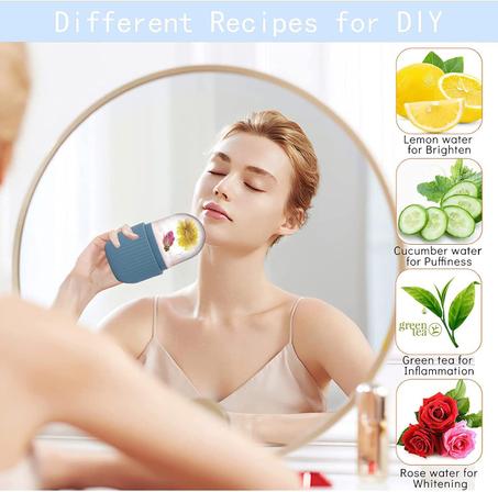 بكرة ثلج اسطوانية دوارة مبردة ومتوهجة للعناية بالبشرة وتدليك الوجه ولتخفيف الانتفاخ واثر الحبوب وتجاعيد العينين (لون ازرق)، من ان نيوفينت