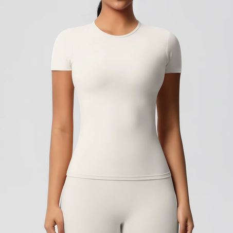 قميص ضغط بلون سادة للنساء 2025، قمصان رياضية للنساء، قمصان يوغا للصالة الرياضية