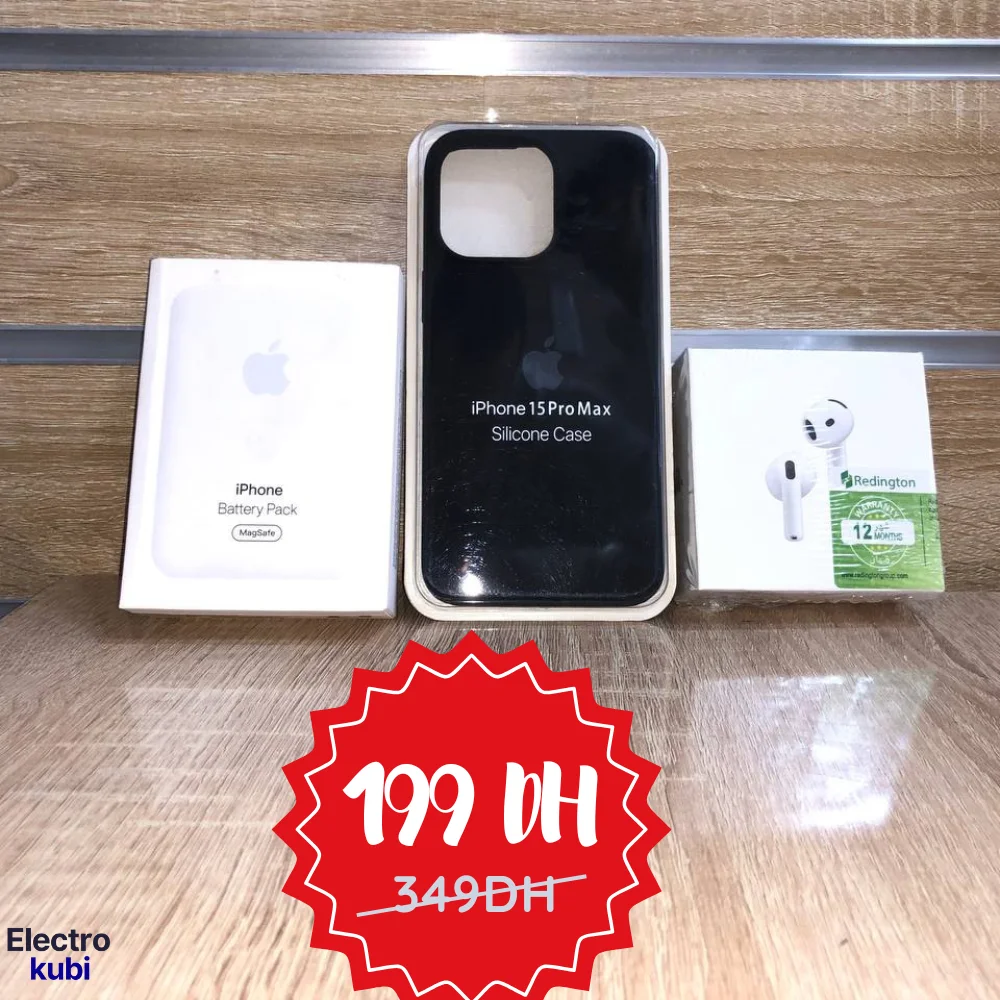 📦  MagSafe Battery Pack + AirPods + iPhone  Silicone Case