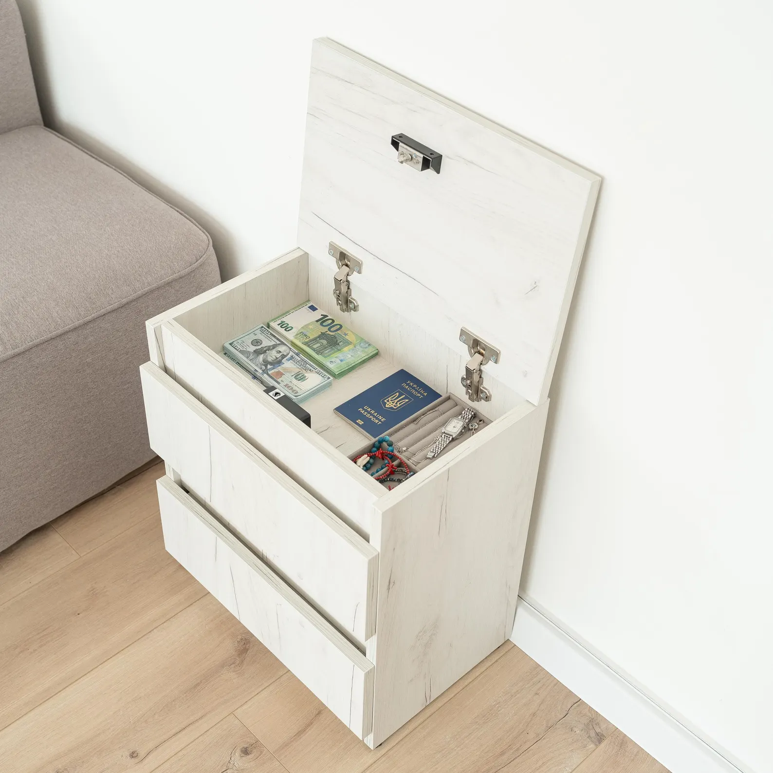 SafeNight - Table de nuit avec coffre secret