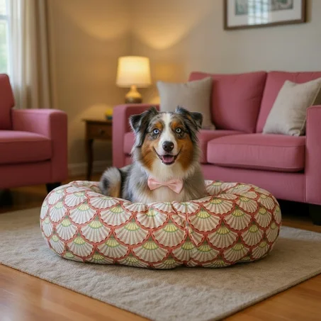 DONUT XXXL EN LIN "Rosé Riviera"