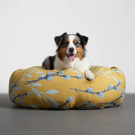 DONUT XXXL EN LIN " Golden Petal Majesty "