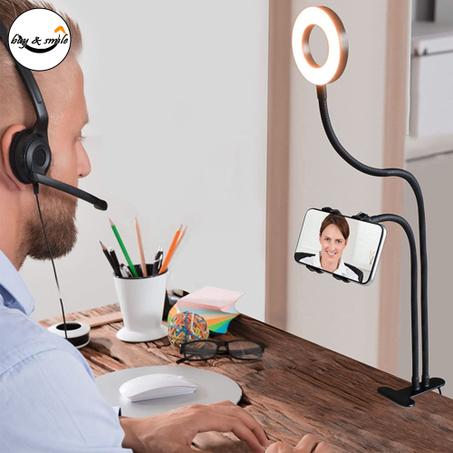 Ring light portable avec support de téléphone