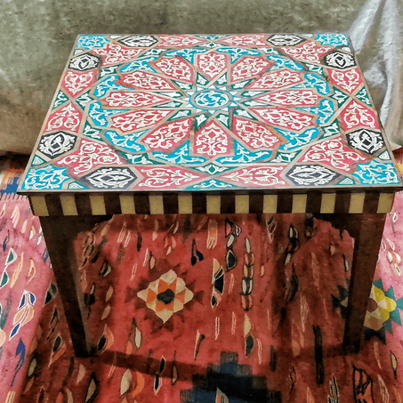 Square walnut coffee table  bone decor free shipping