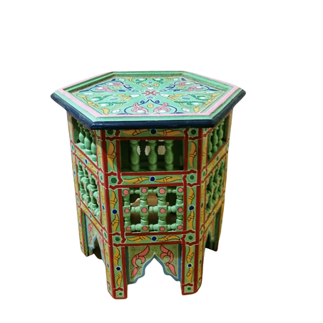 Octogonal cofee table elegant painted farm house table free shipping