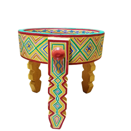 Small round painted table hand bedside table free shipping