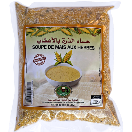 حساء الذرة بالأعشاب