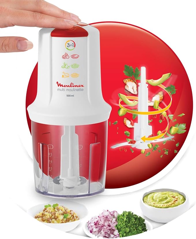 Moulinex 3-in-1 Grinder – Chop, Mince & Mix with Ease