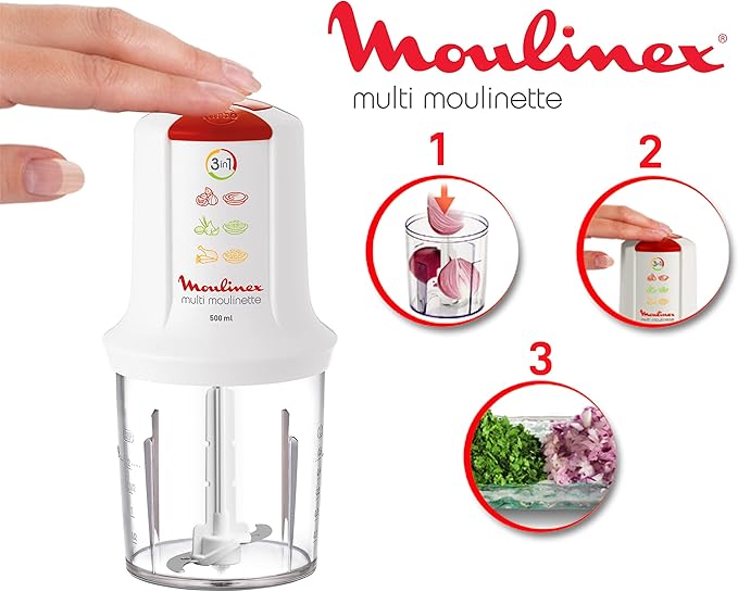 Moulinex 3-in-1 Grinder – Chop, Mince & Mix with Ease
