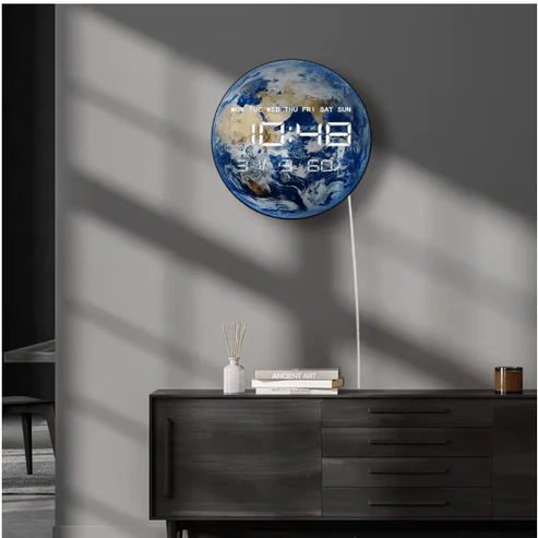 Jiugong LED Planet Electronic Clock – Digital Time, Date, Temperature & Night Light