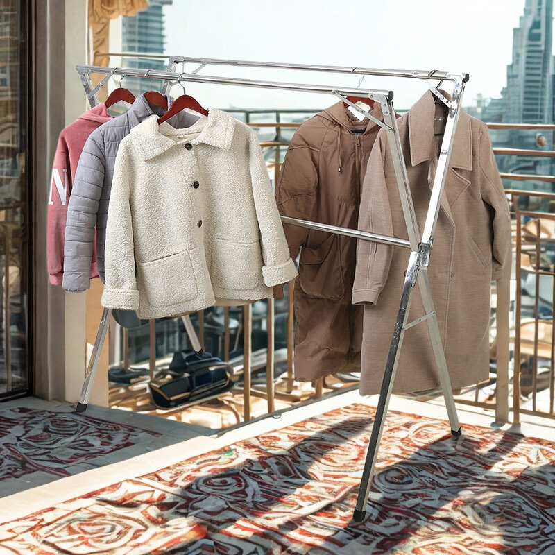 1.6m Retractable Stainless Steel Drying Rack – Ideal for Balcony & Indoor Use in UAE