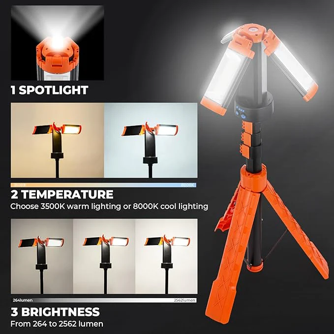 Light With Stand, Triple Cordless LED UAE – Bright, Portable & Adjustable