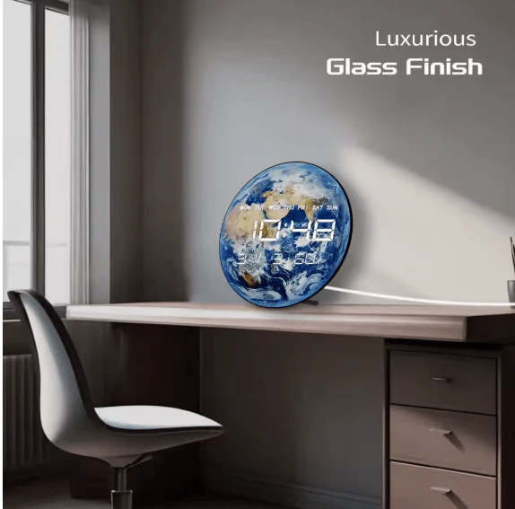 Jiugong LED Planet Electronic Clock – Digital Time, Date, Temperature & Night Light