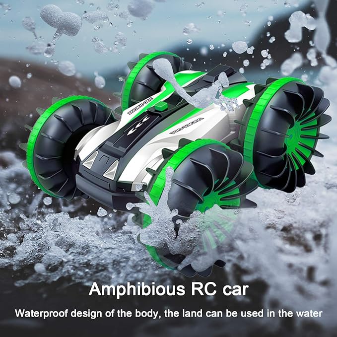 Amphibious Stunt Vehicle Toy Green UAE – 4WD Remote Control Action Car