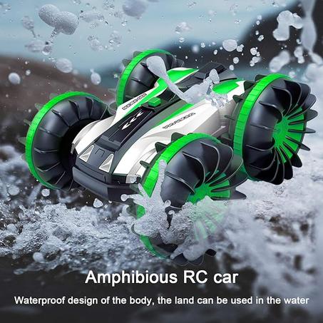 Amphibious Stunt Vehicle Toy Green UAE – 4WD Remote Control Action Car