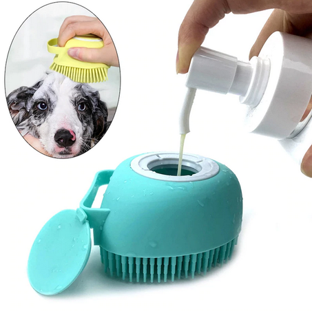 Bathroom  Puppy Big Dog Cat Bath Massage Gloves Brush Soft Safety Silicone Pet Accessories for Dogs Cats Tools