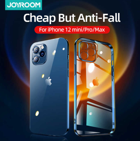 Joyroom-funda transparente para iPhone 12 11 Pro Max, carcasa trasera de PC + TPU a prueba de golpes, protección de lente completa para iPhone 12mini, funda transparente