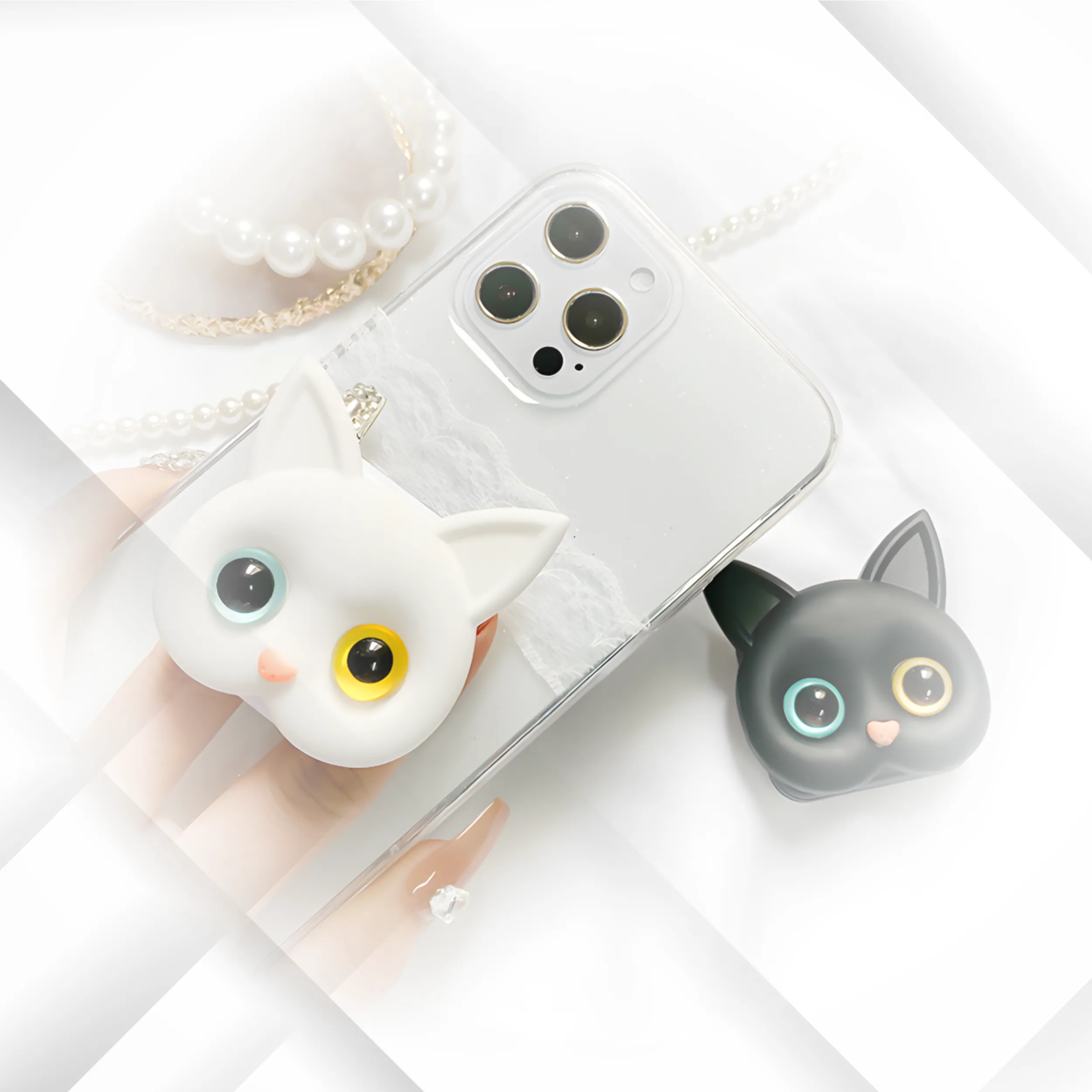 حامل خاتم للهاتف بتصميم قطّة