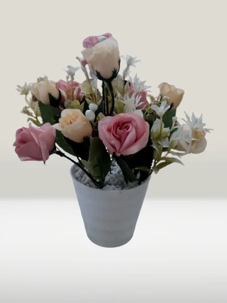 أصيص متوسط بورود