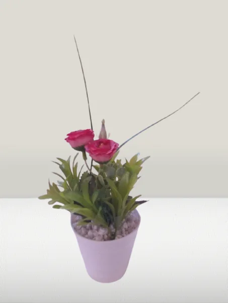 أصيص متوسط بورود