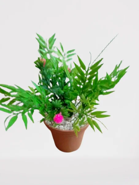 أصيص كبير بخضرة وورود