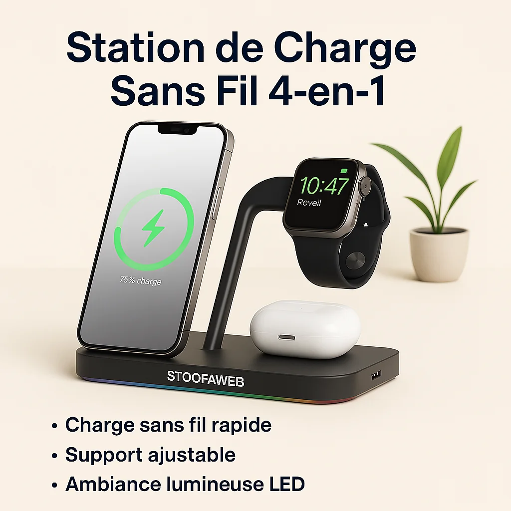 Chargeur sans fil 3 en 1 pour iPhone