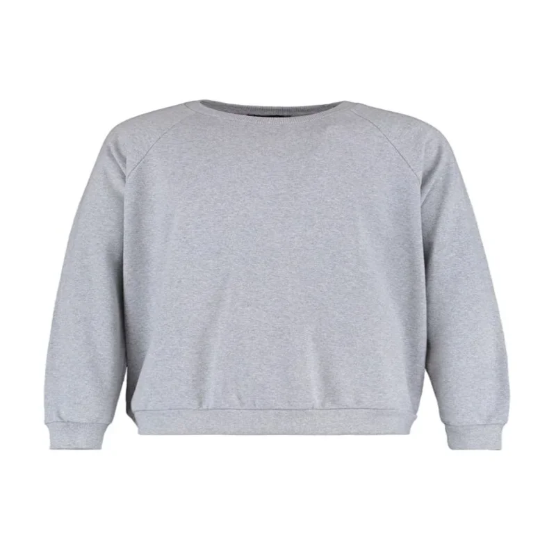 Sweat-shirt gris chiné à coupe oversize/large et col rond de la collection ENZO
