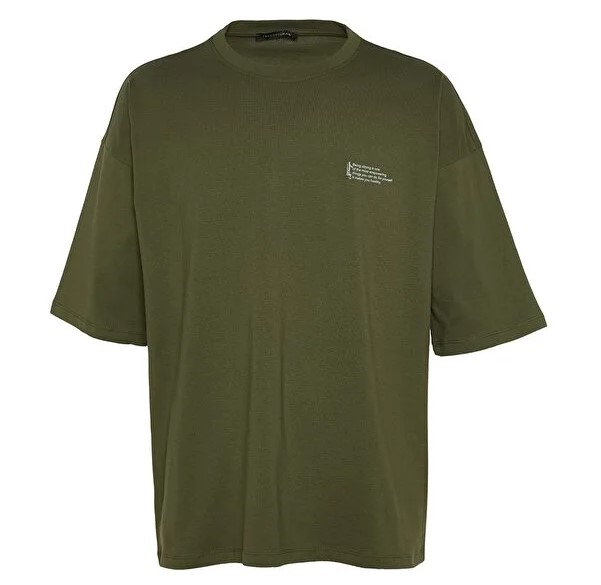"Élégance Minimaliste : T-shirt Oversize en Coton 100% Col Rond, Imprimé Texte Minimaliste - Collection ENZO"