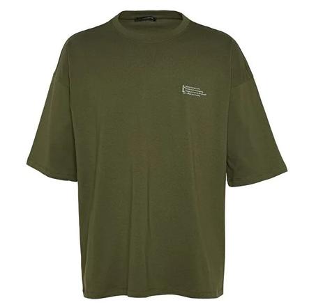 "Élégance Minimaliste : T-shirt Oversize en Coton 100% Col Rond, Imprimé Texte Minimaliste - Collection ENZO"