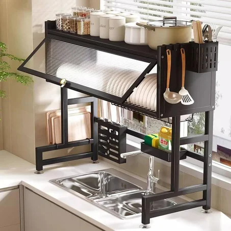 Egouttoir pour cuisine قطارة مبتكرة متعددة الاستعمالات مع غطاء