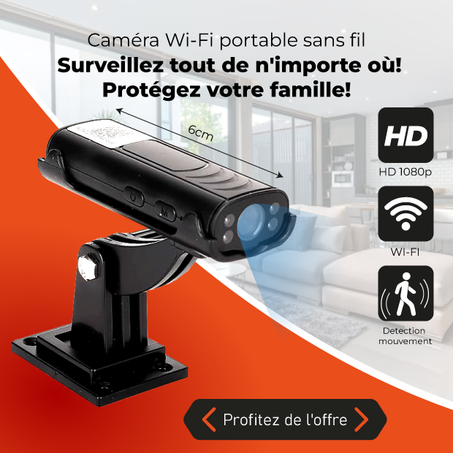 Caméra de sécurité WiFi 1080P, sans fil, vue à distance