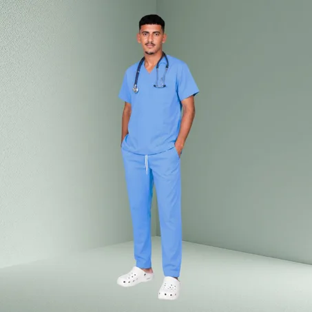 Pyjama de bloc bleu ciel-Homme