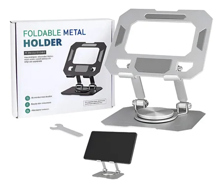 ستاند ايباد والحاسوب معدني حامل مكتبي بقاعدة ثابتة