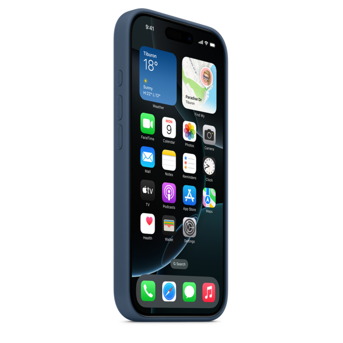 Coque en silicone avec MagSafe pour iPhone 16 Pro Max