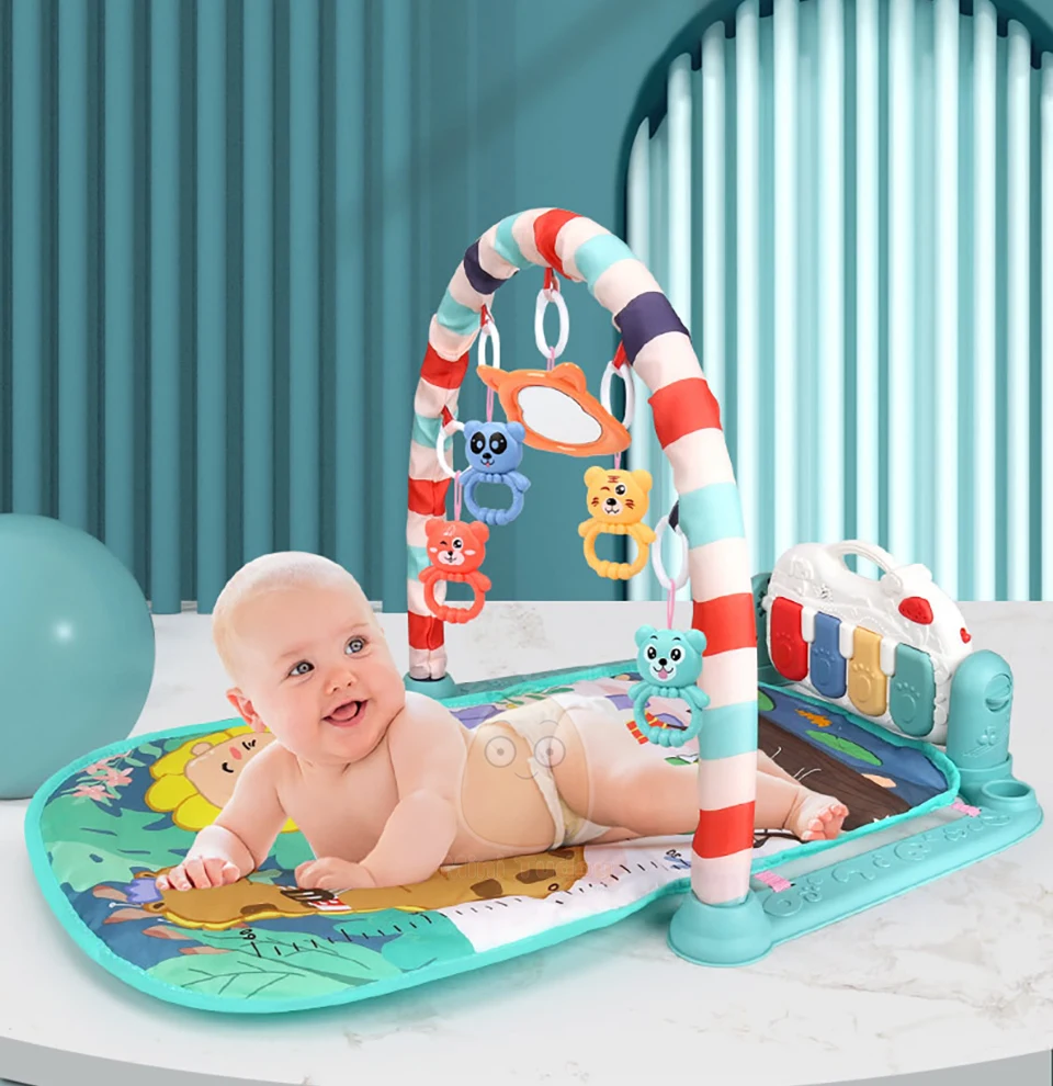 سجادة لعب اطفال ورفوف موسيقية للأطفال بلوحة مفاتيح وساعات