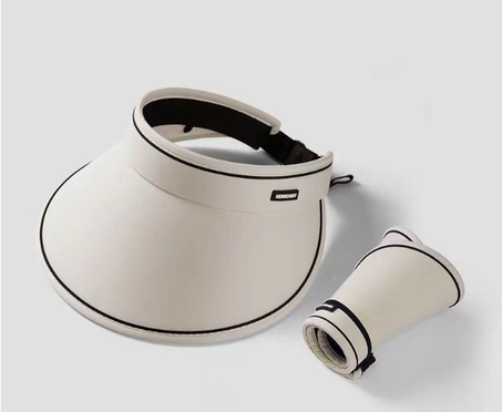 Summer sun hat for women Korean style new UV protection sunshade hollow top hat outdoor foldable large brim sun hat