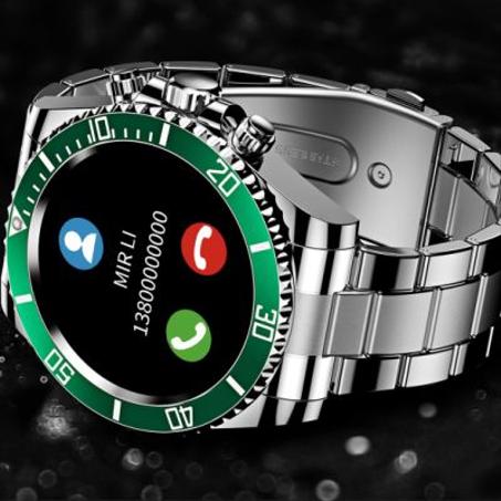 ساعة بحزام فلاذي ذكية متعددة الوظائف AW